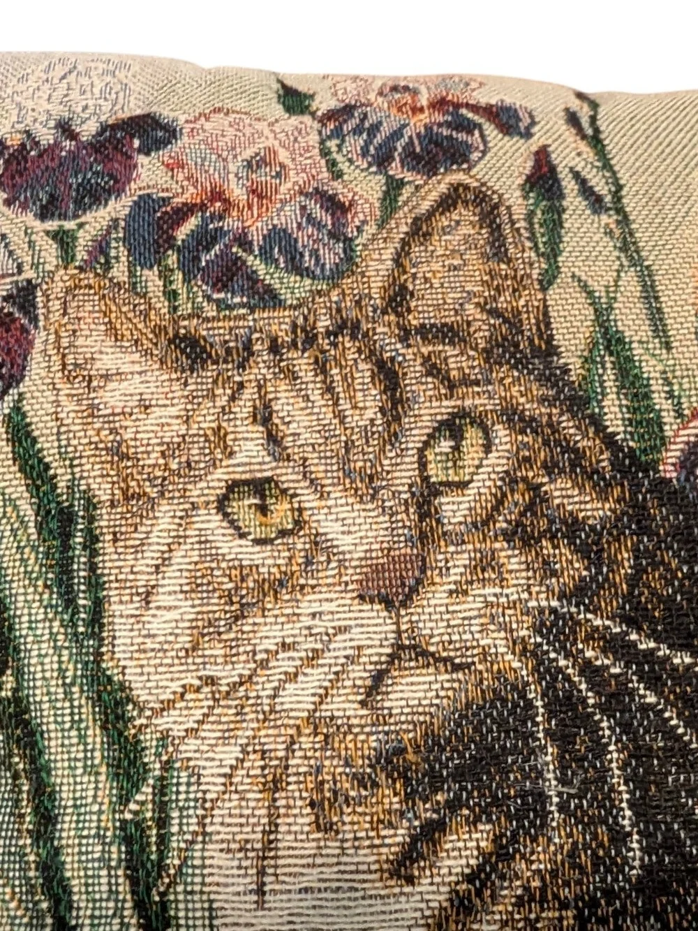 Decorative Cat Tapestry Throw Pillow - Brown Tabby